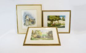 A Collection Of Framed Watercolours including Russian Interest Three in total,