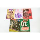 A Collection Of Five Original 1970's OZ Magazines Five issues of Richard Neville's iconic counter