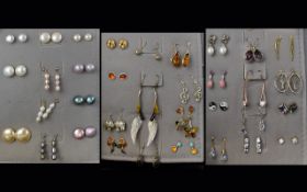 Collection of Stud and Drop Earrings including silver, stone set and some gold,