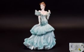 Coalport Hand Decorated Porcelain Figurine - Ladies of Fashion ' Pauline ' Modelled by Martin Evans.