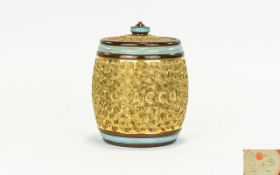 Royal Doulton - Gilt Circle Lidded Tobacco Jar, Decorated with Continuous Whorls,