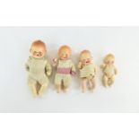 Early 20th Century Rare Bisque Infant Dolls Four in total,