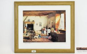 Lawrence Rushton 1919 - 1994 Ltd Edition and Artist Signed Colour Print ' Nanny's Cottage ' Child