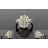 Platinum Set Diamond Cluster Dress Ring, Set with Superior Quality Diamonds.