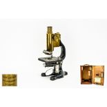 Voightlander And Sohn Braunschweig Monocular Microscope No. 50456 Complete in fitted ash case.
