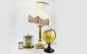 Small Collection of Household Items comprising World Globe on stand,