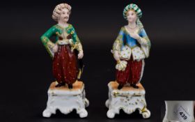 Pair of French Figural Spill Holders, in Eastern attire,