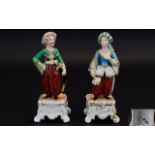 Pair of French Figural Spill Holders, in Eastern attire,