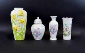 A Small Collection Of Ceramic Items Five in total to include large vase with daffodil decoration,