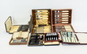 Collection Of Boxed EPNS Flatware To Include Fish Knives And Forks,