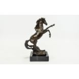 A Contemporary Good Quality Bronze Figure of a Stallion In a Rearing Position.