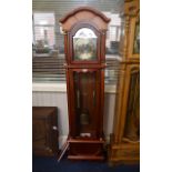 Modern Longcase Clock, Mahogany Finish