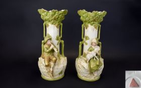 Royal Dux Bohemia Fine Pair of Art Nouve