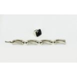 Silver Twist Barred Gate Style Bracelet,