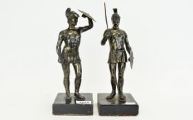 Two Bronze Figures In The Form Of Roman