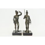 Two Bronze Figures In The Form Of Roman