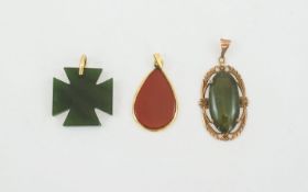 A Collection of 9ct Gold Mounted Stone S