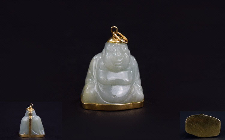 Antique Period Jade Figural Pendant In T - Image 2 of 2