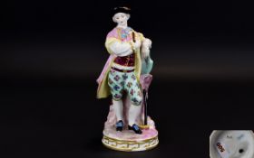 Meissen Style Figure of a Gentleman Gard