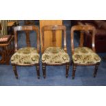 Three 19thC Walnut Dinning Chairs, Uphol