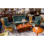 Antique Bergere Suite Three piece suite