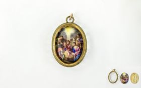 Hand Enamelled Nativity Scene Pendant, a