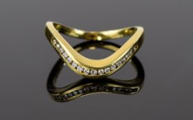 14ct Diamond Wishbone Channel Set Eternity Ring.