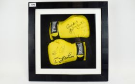 Boxing Interest Autographed Gloves John Conteh, Charlie Magri, Steve Collins, Dave 'Boy' Green.