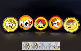 Wedgwood Clarice Cliff Ltd Edition and Numbered Cabinet Plates ( 5 ) In Total.