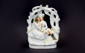 Staffordshire 19th Century Figure Group of Jessico and Lorenzo. c.1860. Height 10 Inches.