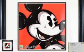 Disney Classic Mickey Mouse Allison Lefcort - Signed Pop Art Lithograph on Paper - Portrait of