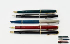 A Collection of Vintage Parker Fountain Pens ( 5 ) In Total. Comprises 1/ Parker 51 Fountain Pen.