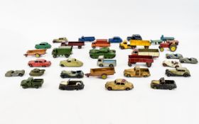 Collection Of Dinky Diecast Models, 30+ All Playworn, To Include Lincoln Zephyr, MG Midget,