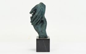A Contemporary Good Quality And Impressive Bronze Sculpture / Figure In The Form Of Clasped Hands