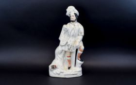 Staffordshire Mid 19th Century Large Figure ' The Lion Slayer ' c.1860 - 1870.