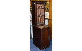 Rosewood Victorian Medicine / Medical Cabinet. Astral Glazed Door, Mirrored Top with Storage Base.