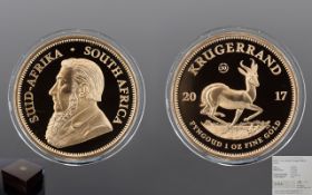 South African Mint Ltd and Numbered Edition 2017 1 oz Gold Proof Krugerrand,