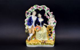 Staffordshire Arbour Group Figure of Two Lovers. c.1860.