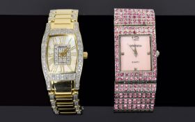 Ingersoll - Good Quality Gold Plated Diamond Set Ladies Wrist Watch. Quartz Movement, Features a