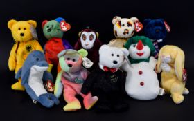 Ty Beanie Babies Interest - Quality Collection of ( 10 ) Ty Beanie Bears,