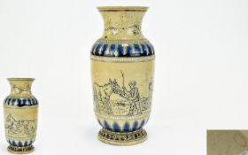 Doulton Lambeth Ware Vase By Florence Barlow 1873 - 1909 Incised with images of a male figure