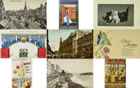 ( 2 ) Albums of Early to Mid 20th Century Postcards. Over ( 400 ) Postcards. Includes Topographical,