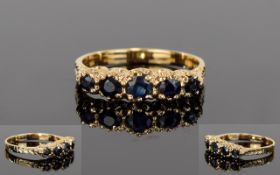 9ct Gold Five Stone Sapphire Ring