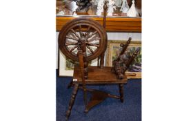 Turned Wooden Spinning Wheel