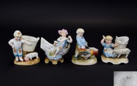 Conta Boehme Mid 19th Century Collection of Hand Painted Novelty Figural Match Holders /