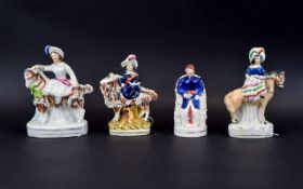 Staffordshire - Hand Painted Mid 19th Century Small Collection of Figurines - Which Include Some of