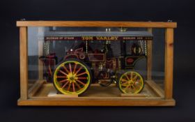 Tom Varley Showman's 1919 Model Scale 1/16 Traction Engine Cased - Glass Display. c.