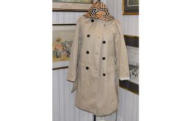 Armani Exchange Ladies Cotton Trench coat Cream heavy cotton double breasted coat with front flap