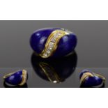 18ct Gold Diamond & Enamel Dress Ring