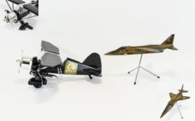 Novelty Alarm Clock In The Form Of An Aeroplane Together With A "Space Models" Display Fighter